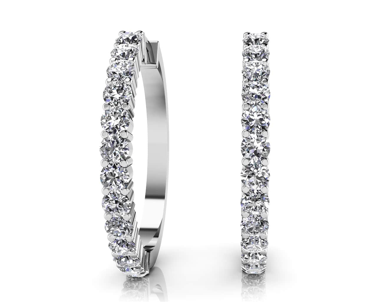 Must Have Diamond Hoop Earrings with 0.78 ct.(finished) 1.9mm - Luxury Time NYC